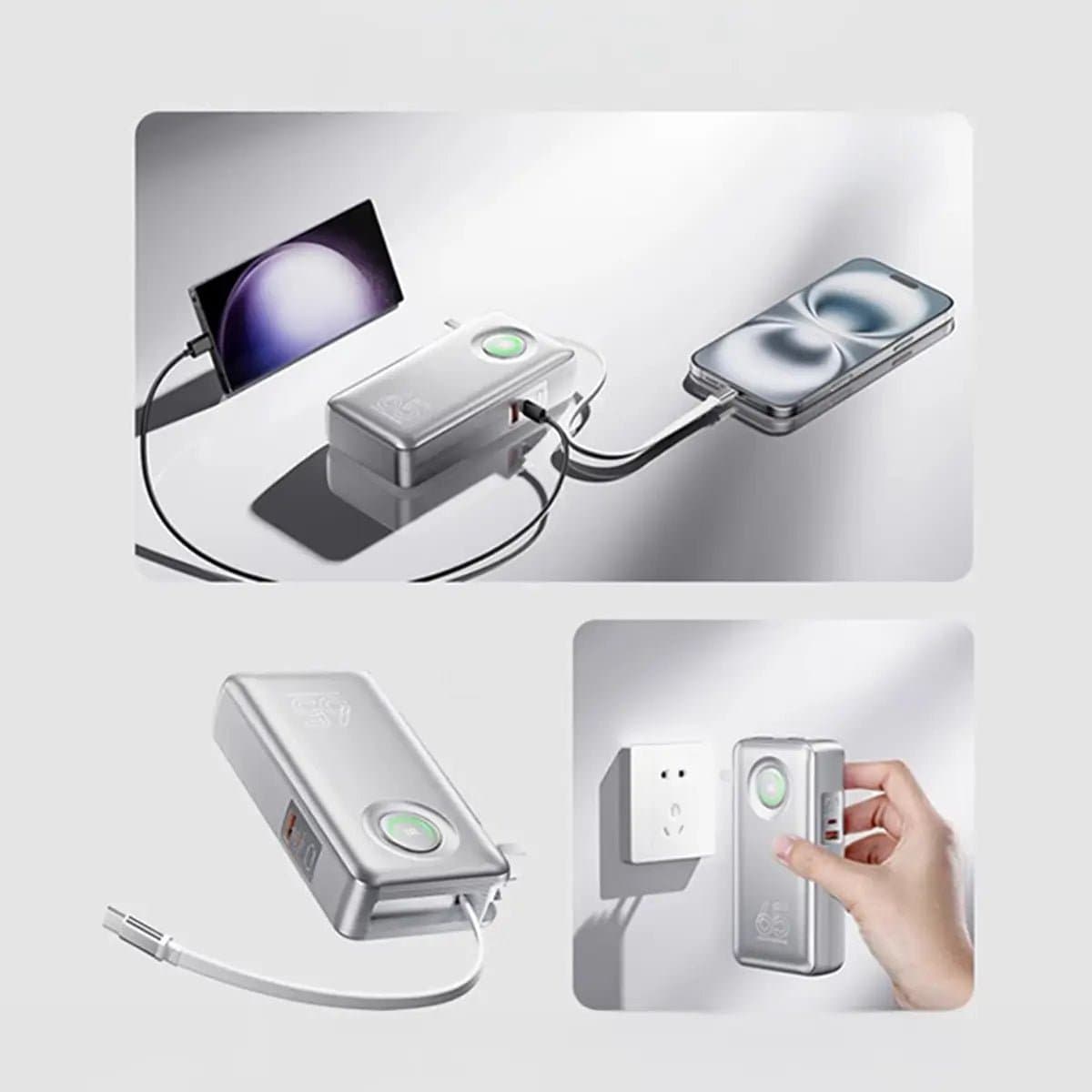 ⚡ PowerBank 2in1 Ultra – ชาร์จเร็วแบบเสียบผนัง + พกพาในตัว
