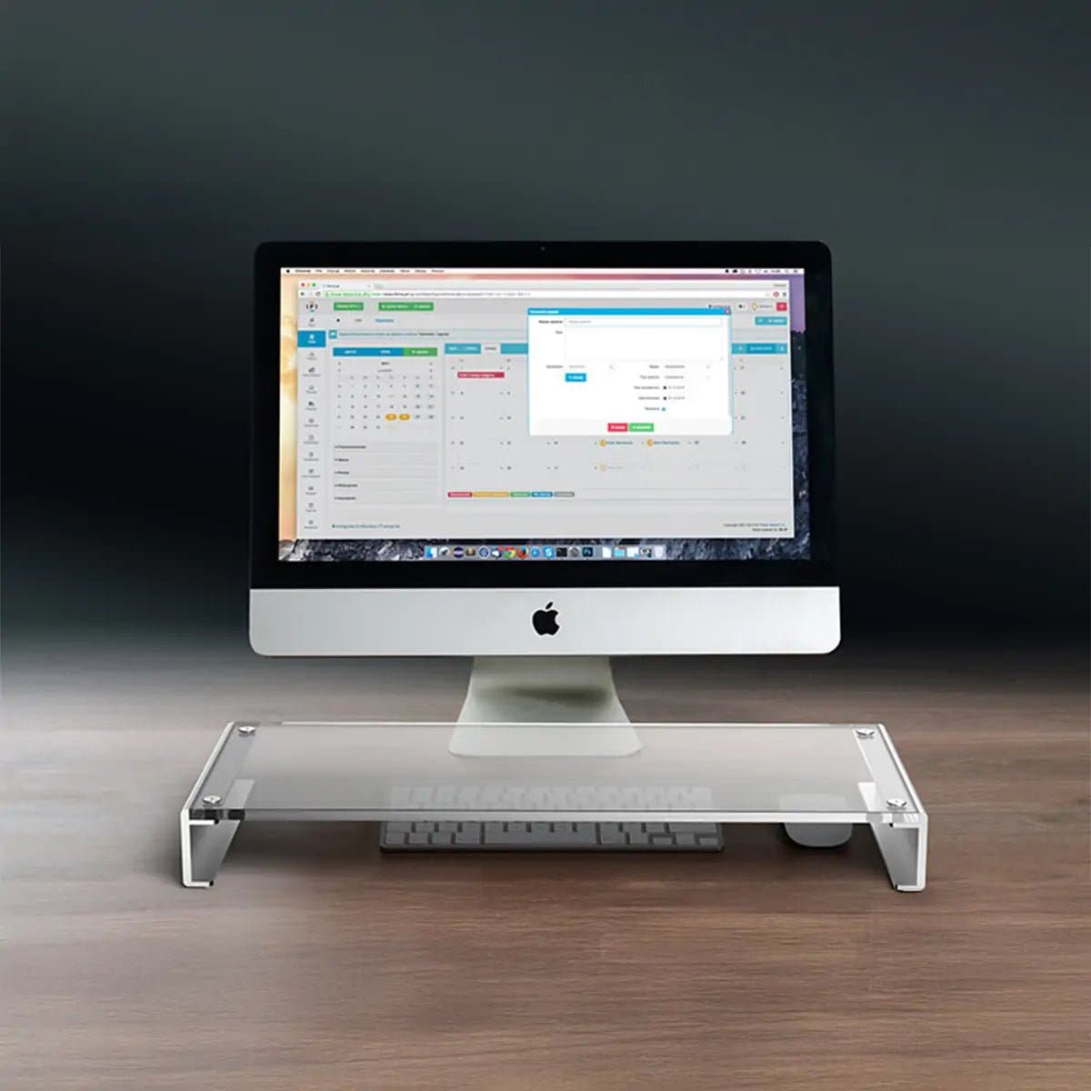 Screen Stand-Float — ชั้นยกจอแบบกระจกลอย