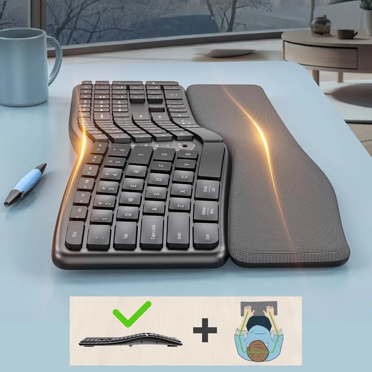 WORKSELECTED ErgoKey — สีดำ