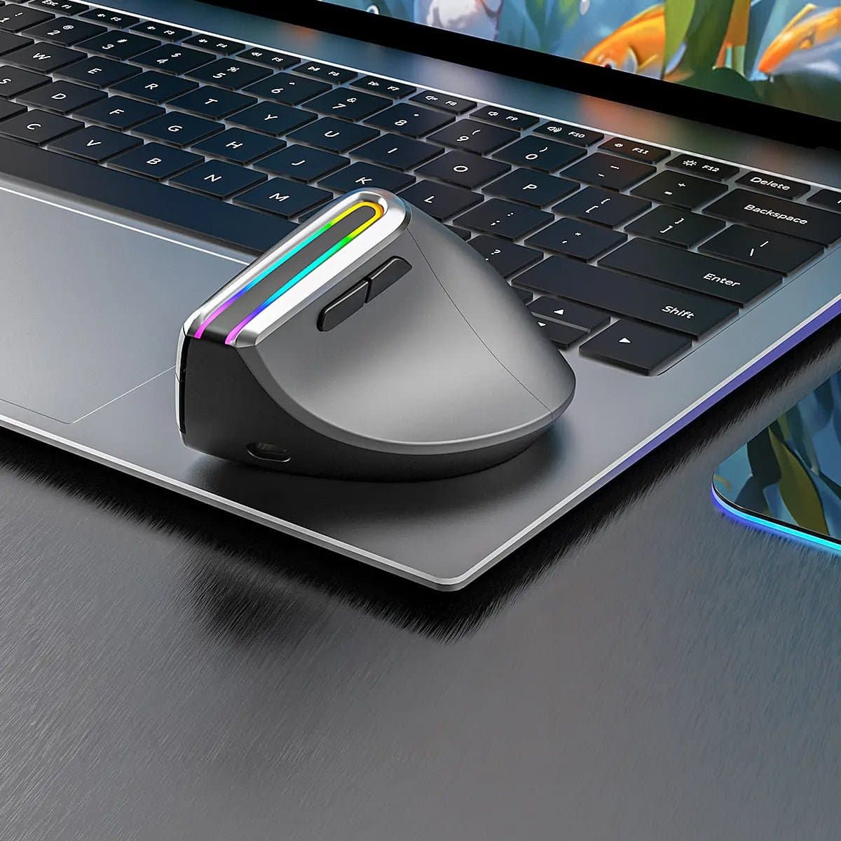 WORKSELECTED ErgoMouse — LED (Vertical) BLK