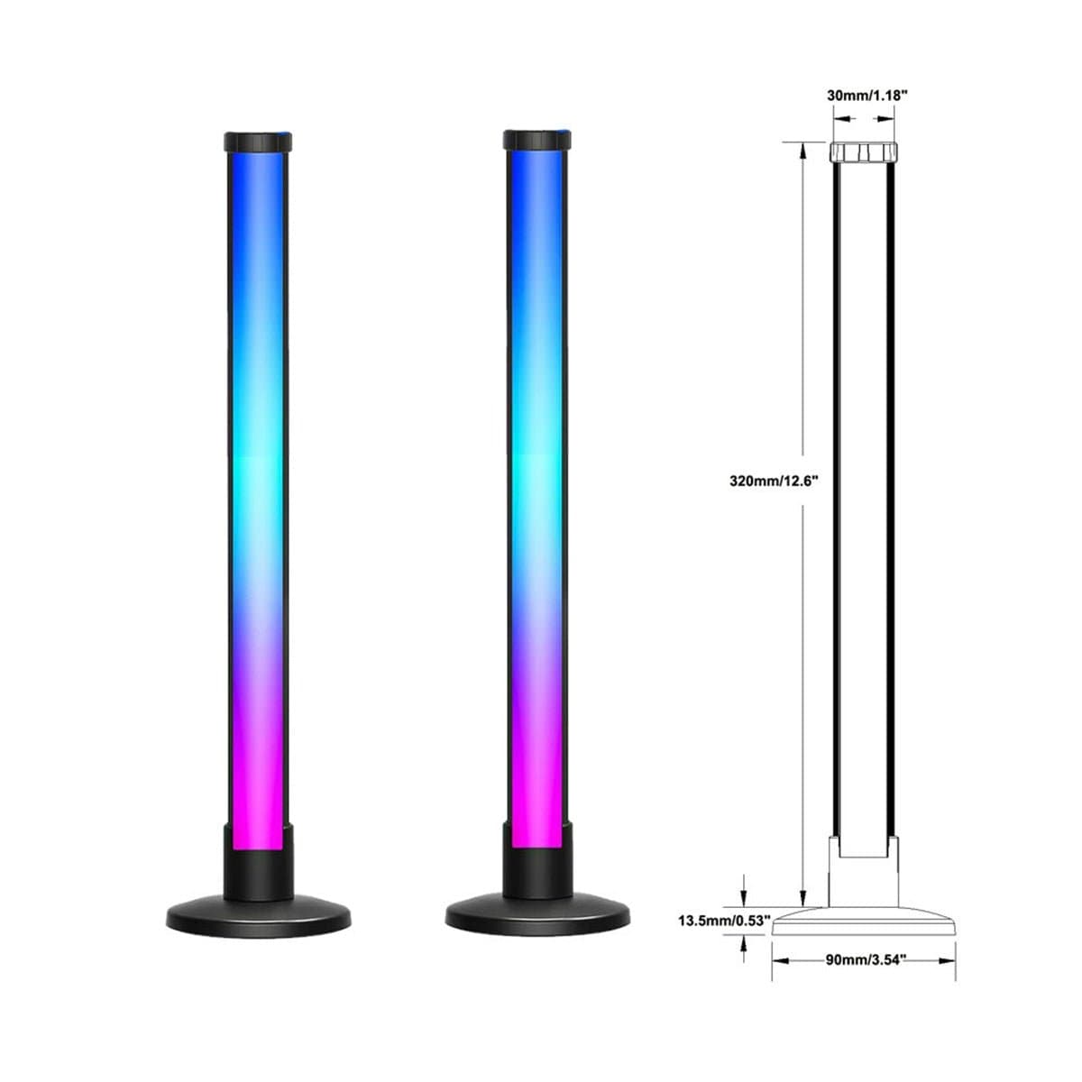 WORKSELECTED Table Stand LED 360° — 43 cm