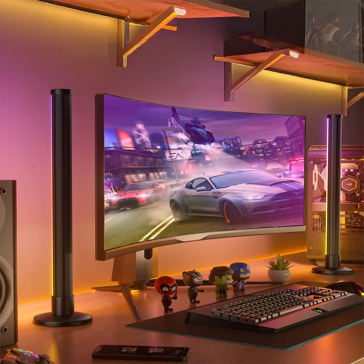 WORKSELECTED Table Stand LED 360° — 43 cm